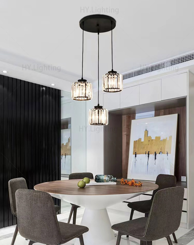 Crystal Stair Pendant Lamp High Ceiling Lamp LED Dining Room Chandelier