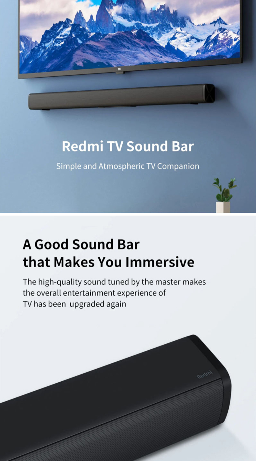 Xiaomi Redmi TV Soundbar Bluetooth 5.0, AUX 3.0mm, SPDIF Home Theater ...