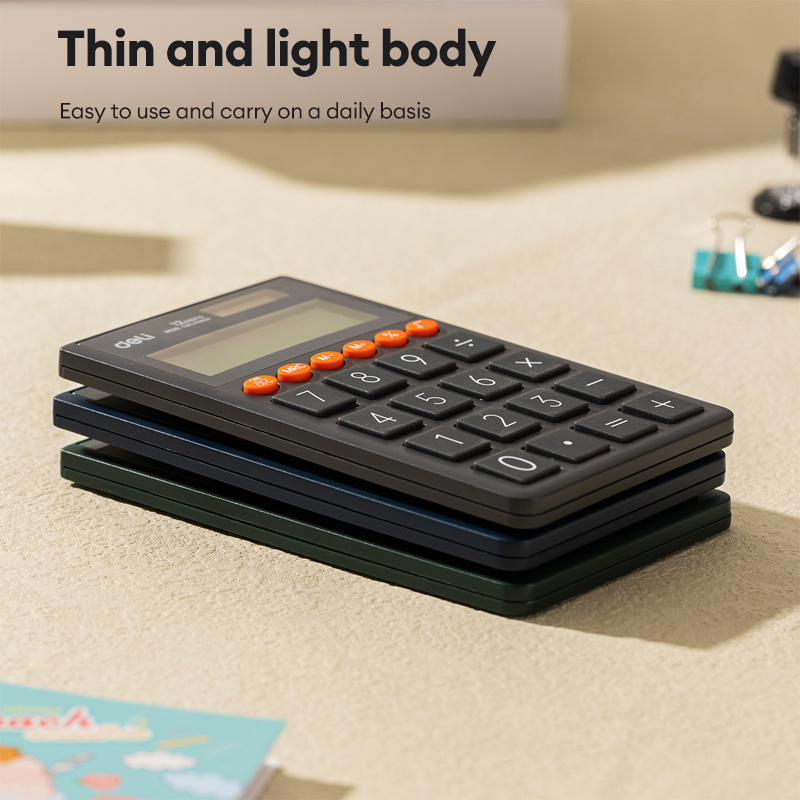 Deli EM130 Small Calculator 12-Didits Portable Mini Calculators Dual ...