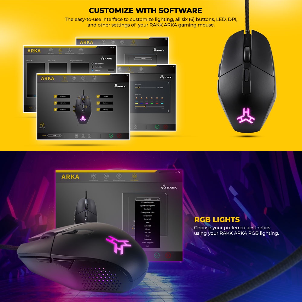 RAKK ARKA RGB Gaming Mouse| Lightweight| Black | Shopee Philippines