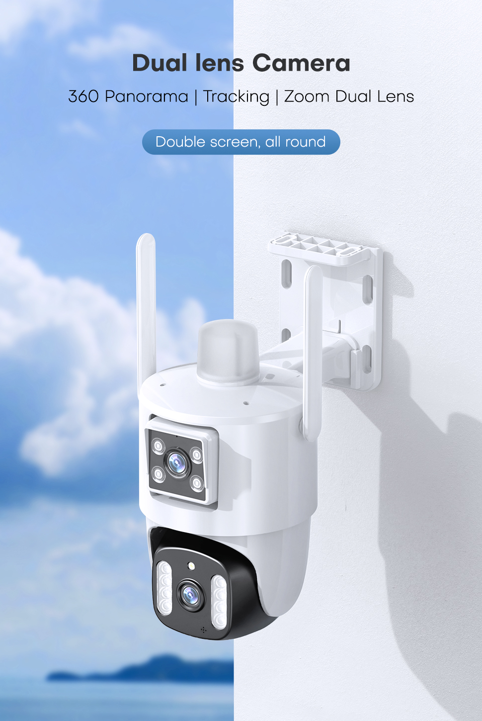 V380 BP3 CCTV Camera Wireless Outdoor 1080P Dual Lens Security IP ...