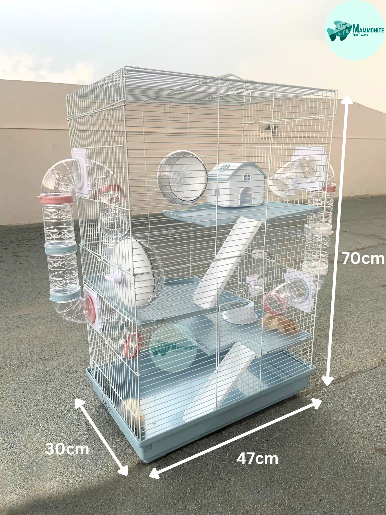 Hamster Cage 3 Layer Elegant Cage for Hamster with Accessories L 47cm x ...
