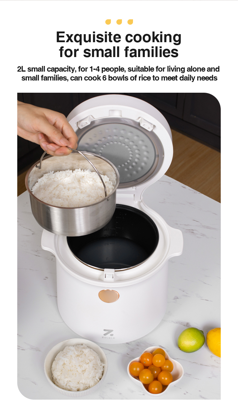 ZOLELE RC202L Low Sugar Rice Cooker 2L Multi Function Cooke Rice Soup
