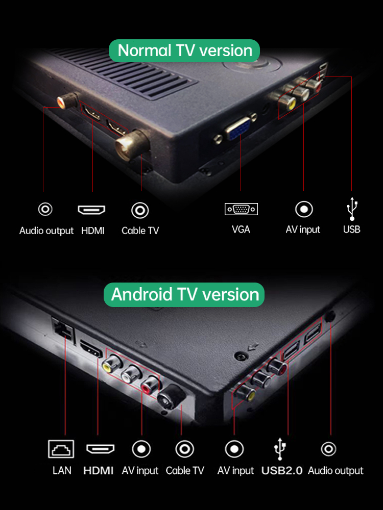 ICON Smart Tv Hd LED Extra Slim Television Google Flat Screen Portable ...