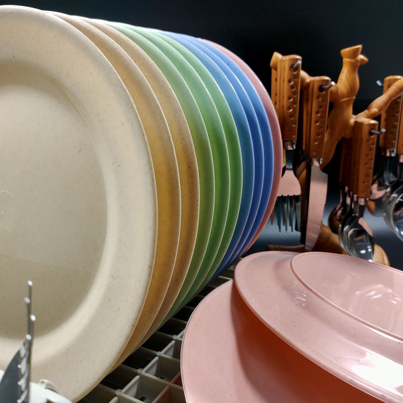 (6 in 1) - 10” WHEAT STRAW PLASTIC PLATE / REUSABLE DINNER PLATE ...