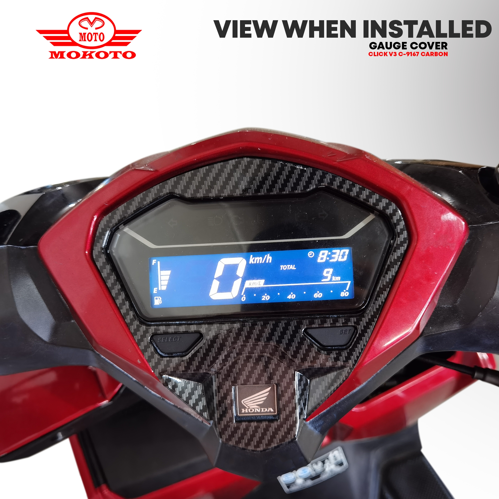 MOKOTO HONDA CLICK V3 GAUGE PANEL COVER GARNISH PROTECTOR FOR HONDA ...