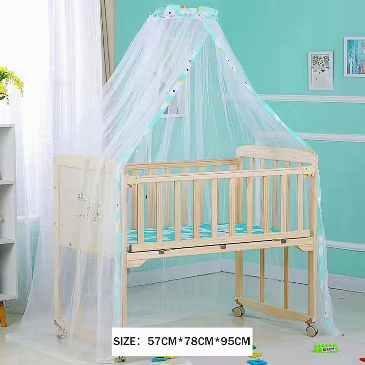 Wooden cradle sales with mosquito net