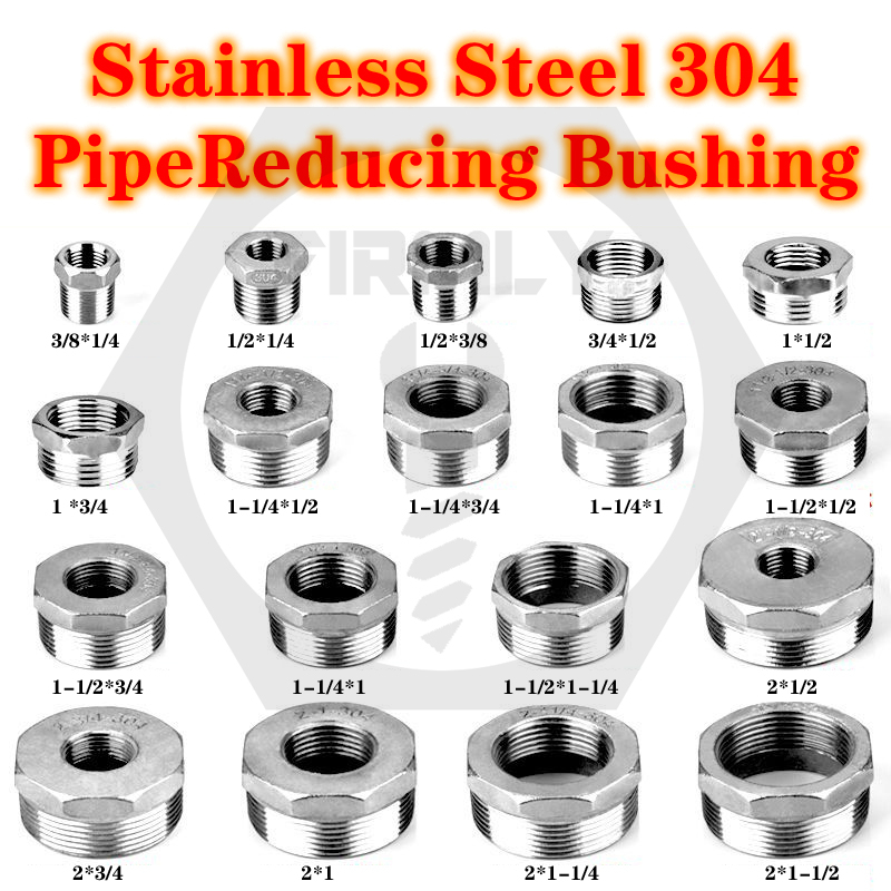 Heavy-Duty Stainless Steel 304 Pipe Reducer Fittings Reducing Bushing ...