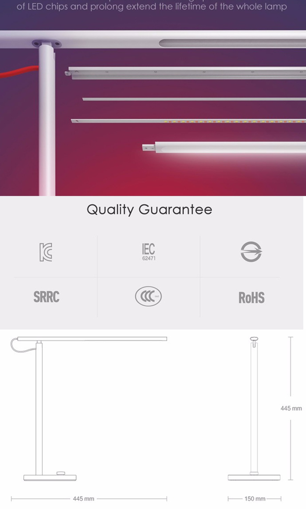 Xiaomi Mi Home 1S Smart LED Desk Lamp with App Remote Control Plus 4 ...