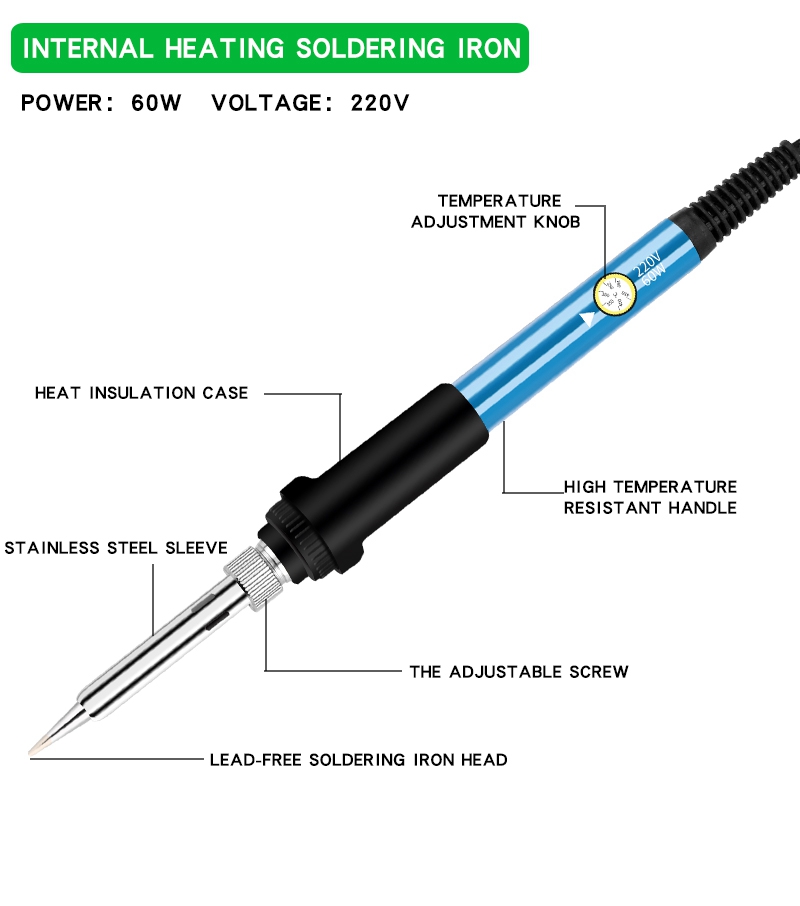 15-in-1 60W 220V Soldering Iron Handy Kit 200-450°C Adjustable ...