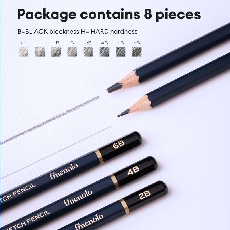 Deli 2B HB Drawing Pencil Set 8Pcs Iron Box Sketch Pencil Set School ...