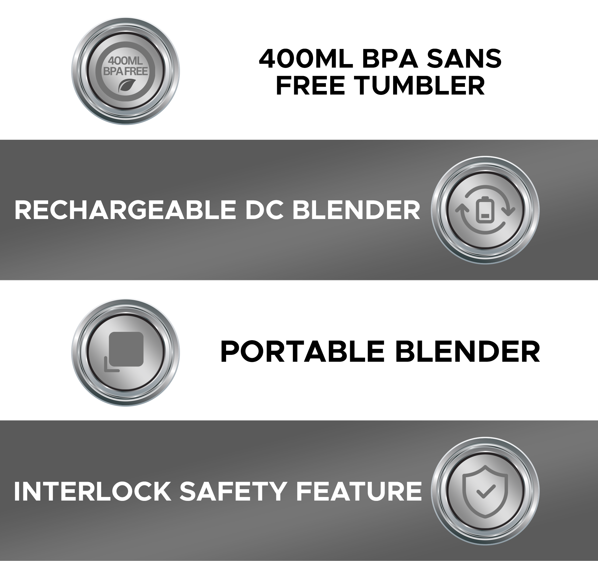 Dowell BLR01 Portable And Rechargeable Electric Blender 400ml Shopee