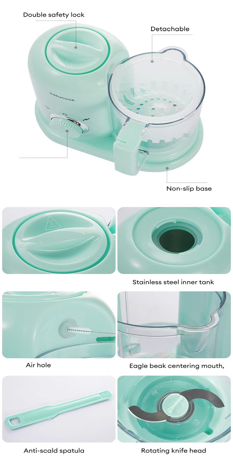 Blender for Baby Food 4 in 1 Multifunction Detachable Food Processor