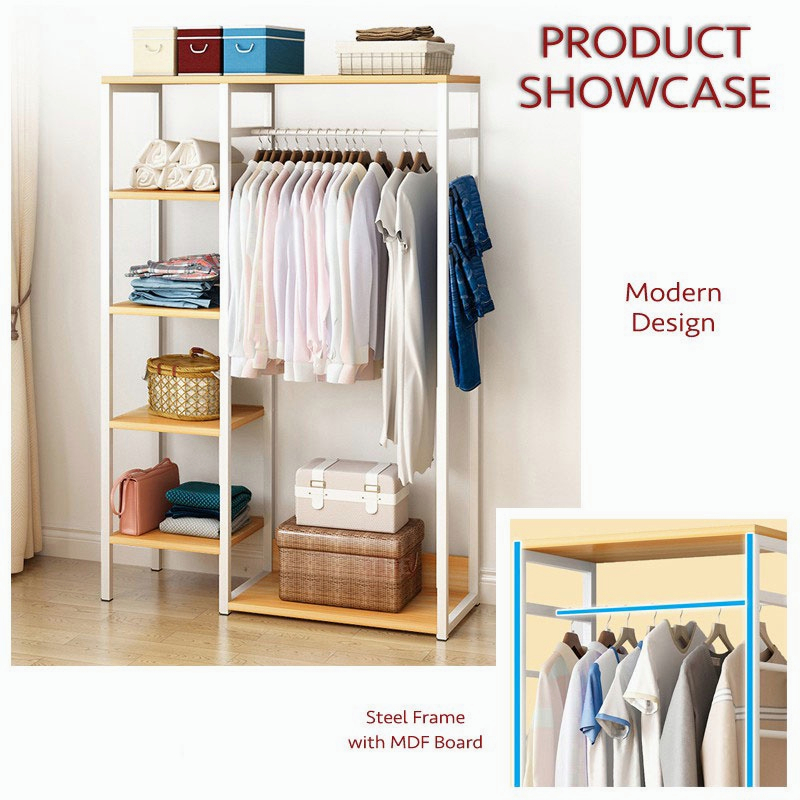 Clothes Rack Storage Rack Open Combination Metal Standing