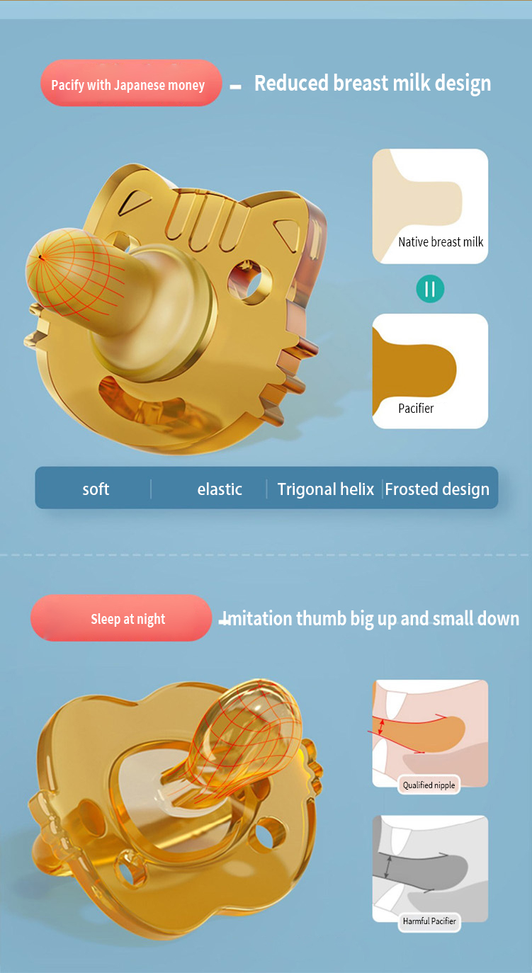 3 In 1 Portable Baby Pacifier Set Anti-drop Chain Nipple Box Silicone ...