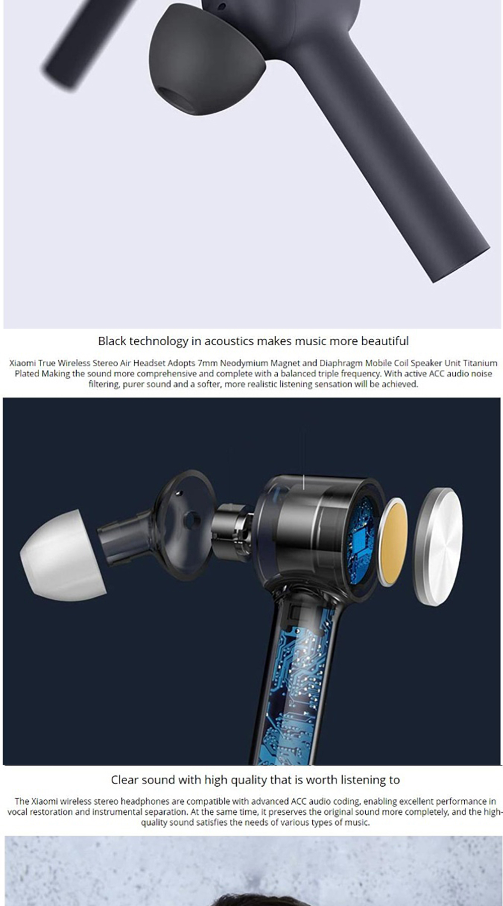 Xiaomi Mi True Bluetooth 4.2 Wireless Earphones w/ Mic Smart Touch ...
