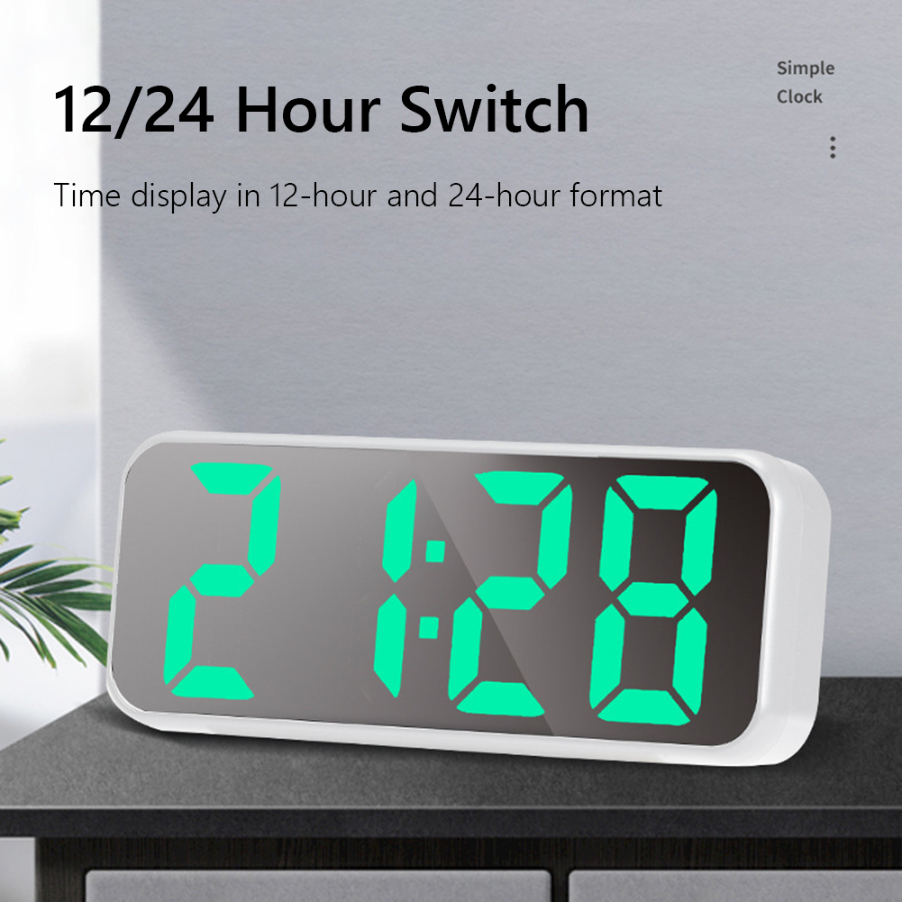 LED Digital Alarm Clock with 12/24H Table Clocks Temperature Date ...