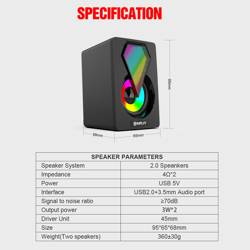 Inplay MS246 Mini Digital Speaker 3D Surround Shocking Bass Boost ...