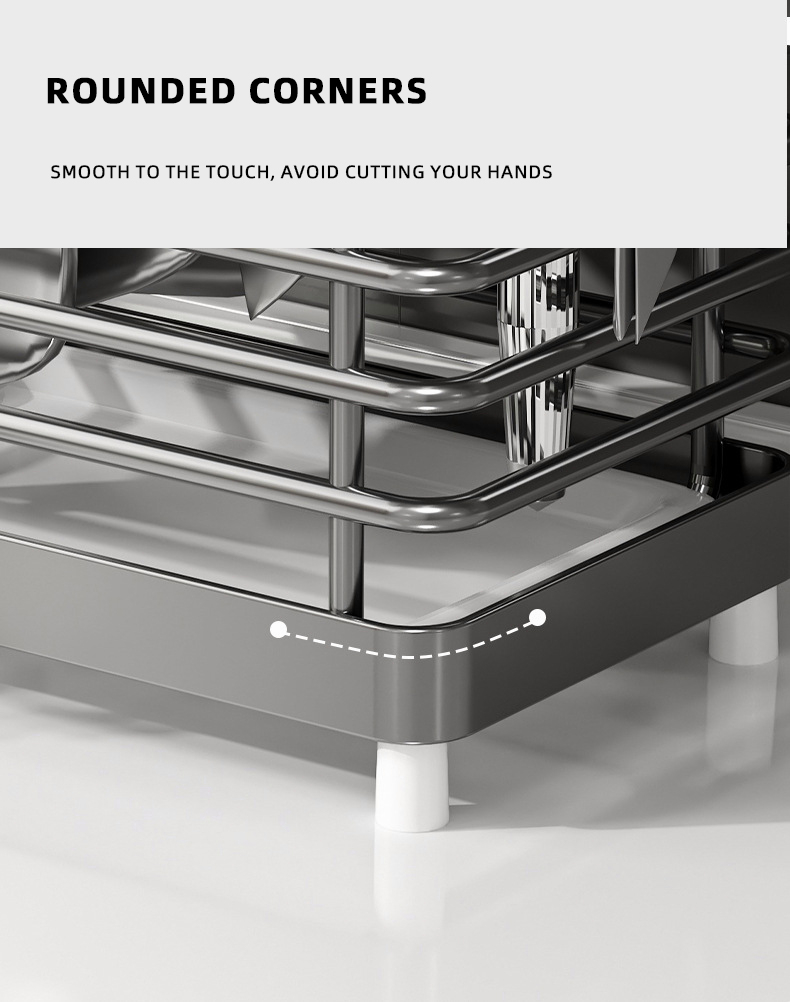 Finelife 304 Stainless Steel Knife Holder Storage Rack Knife Chopsticks ...