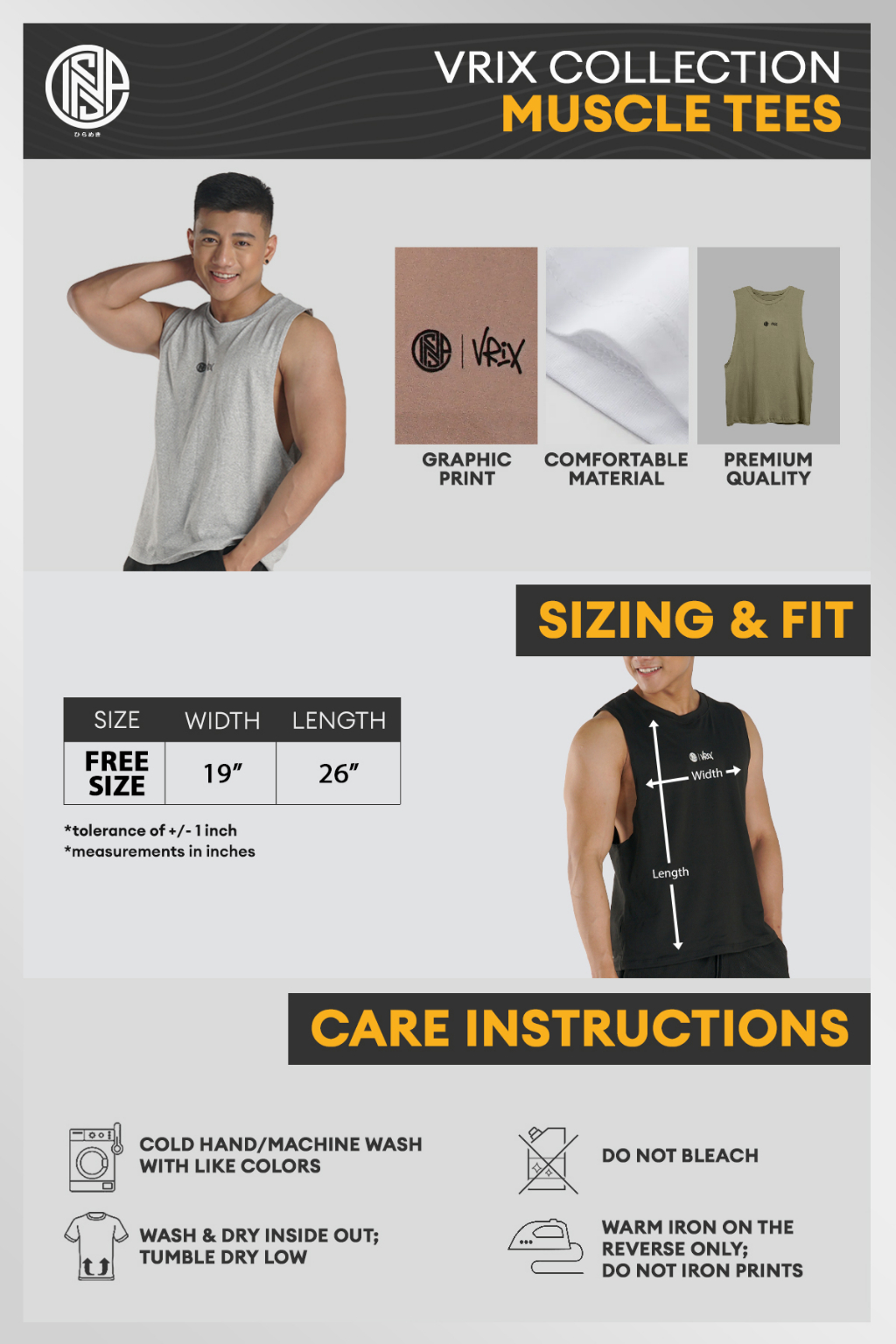 INSPI x Vrix Muscle Tee Sando for Men Tank Tops Korean Style Workout  Clothes Exercise Gym Outfit