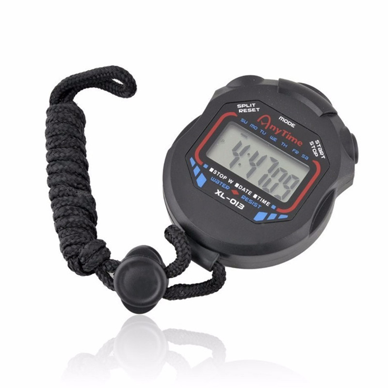 Stopwatch Chronograph Timer Counter Waterproof Digital LCD With Battery ...