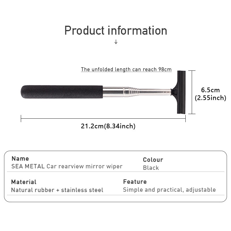 Car rearview mirror wiper retractable portable cleaning supplies glass ...