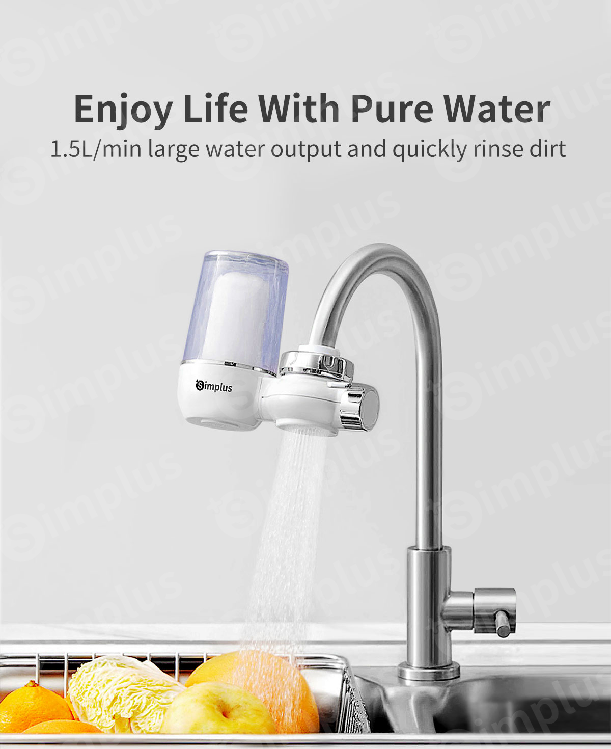 Simplus Water Purifier Filter Faucet Mount Water Filtration System for ...