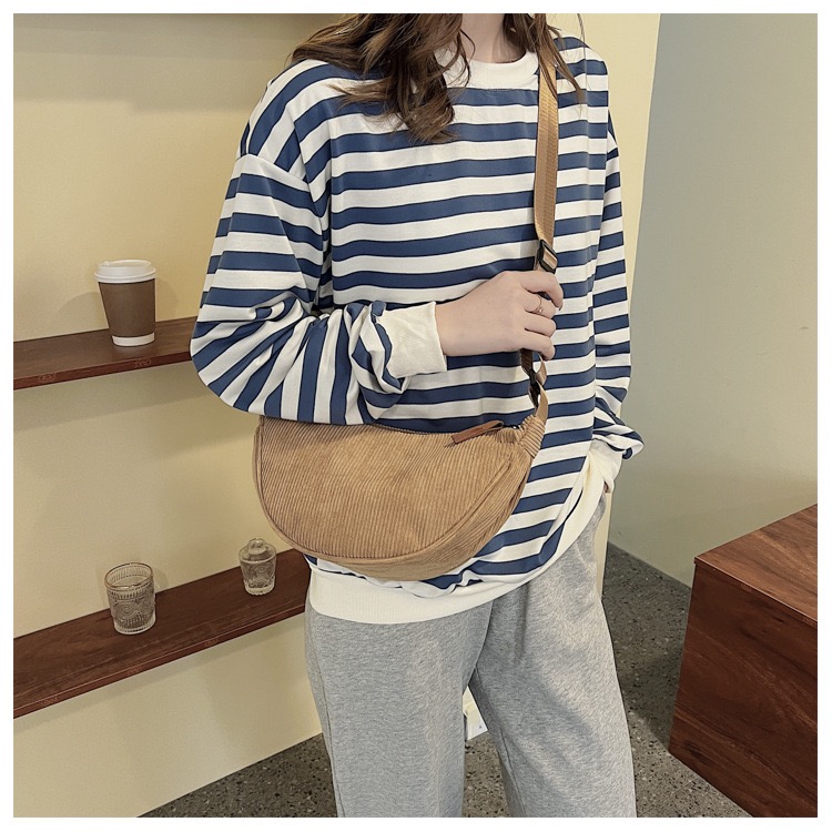 Mumu 2054 Corduroy Woman Improved Classic Trend Shoulder Crossbody