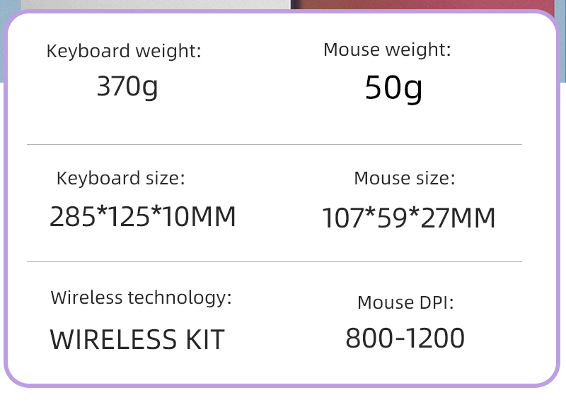 Zeus GK-500 Wireless Keyboard and Mouse 2.4GHz Wireless Retro Cute Slim ...