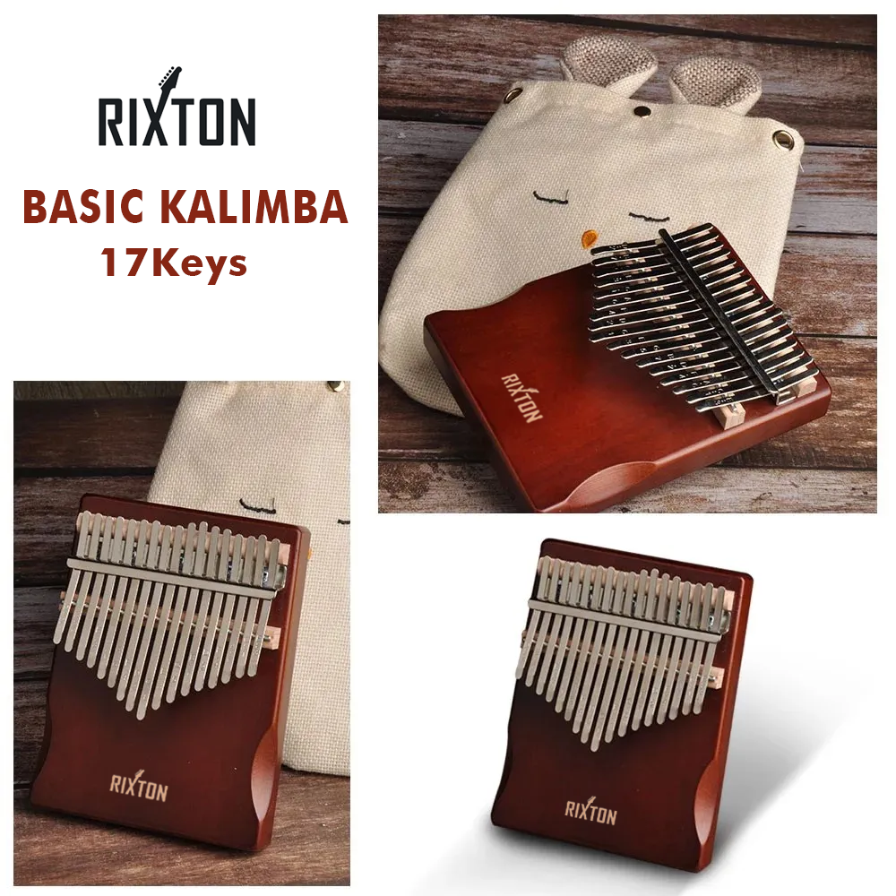 Rixton 17 Key Basic Kalimba Thumb Piano Acoustic Mahogany Wood Finger