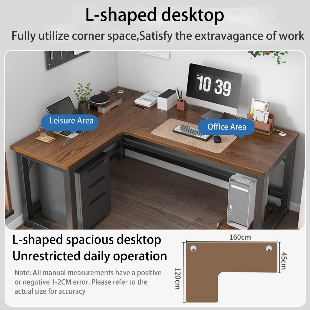 【L Shape】Office Table Computer Desk Workstation Study Writing Table ...