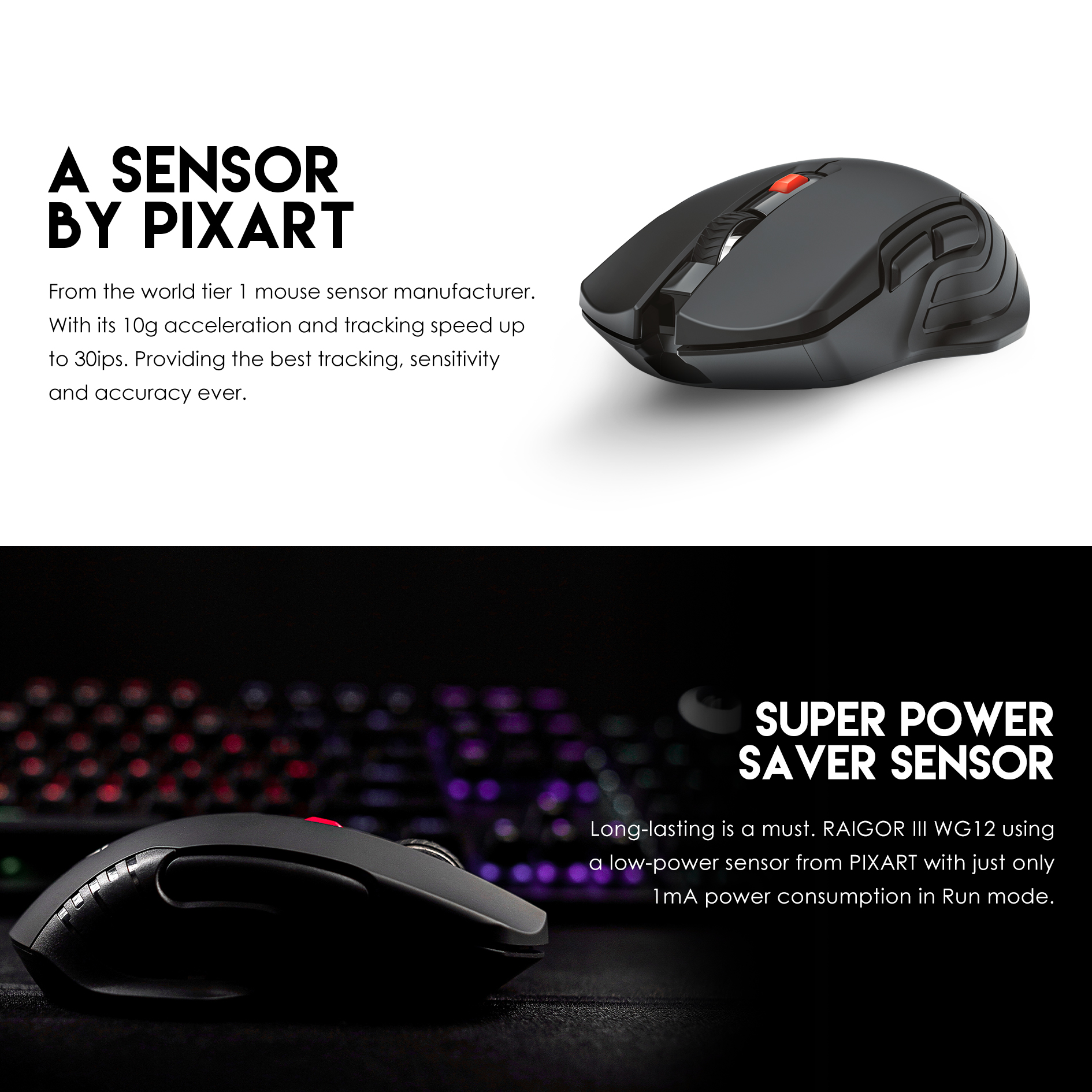 Fantech Raigor III WG12 2.4 GHZ Wireless Mouse Ambidextrous Design ...