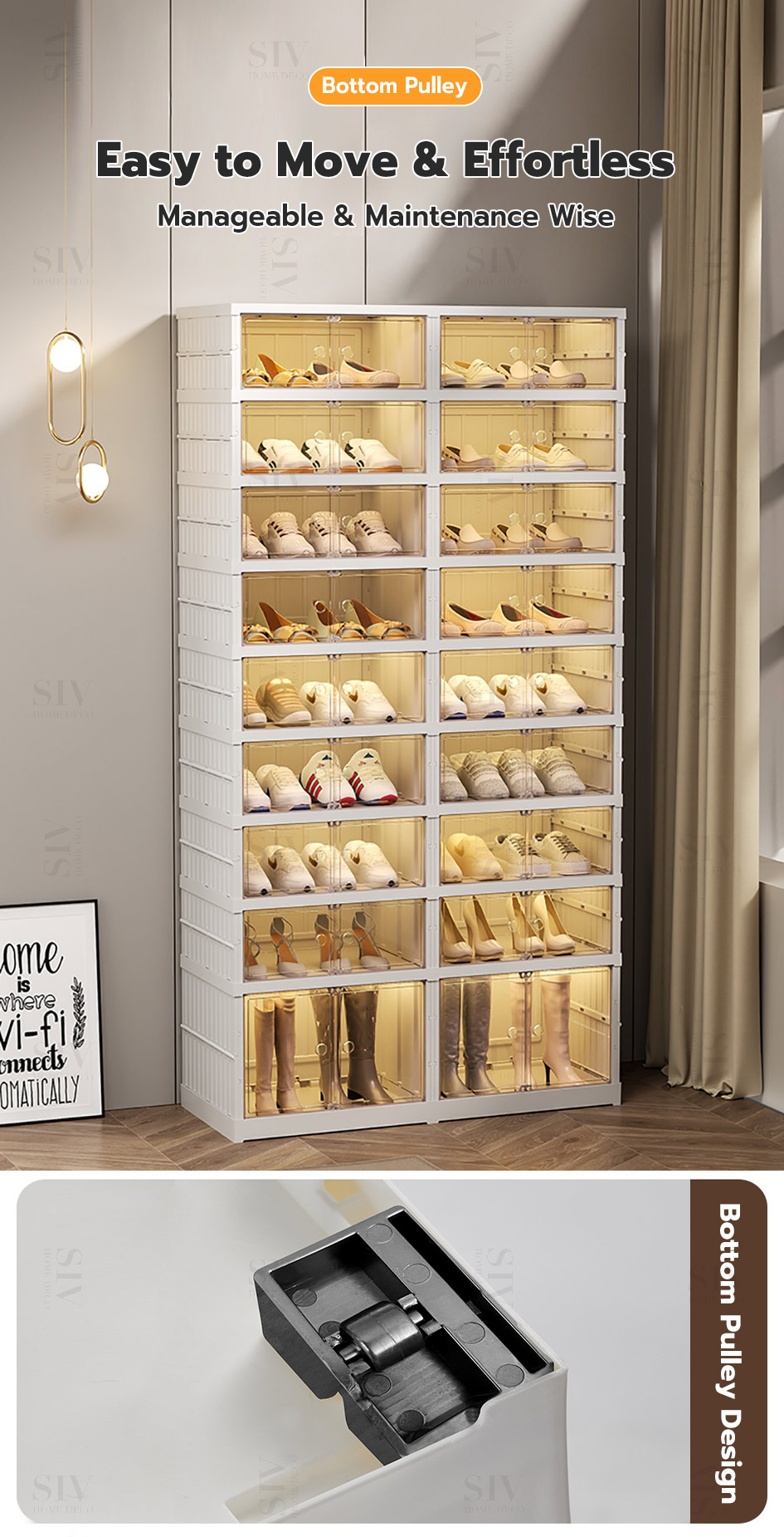 【Free Installation】SIV Foldable Shoe Organizer Shoe Cabinet Folding ...