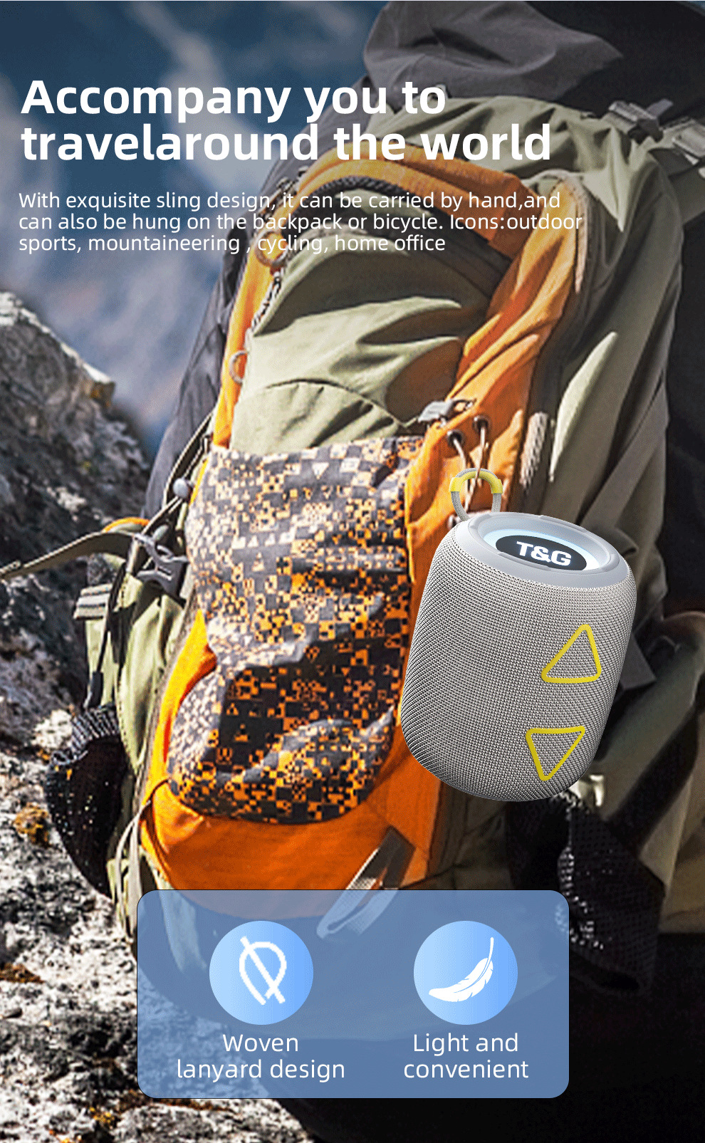 T&G TG-655 TWS Splash-proof Portable Wireless Mini Bluetooth Speaker ...