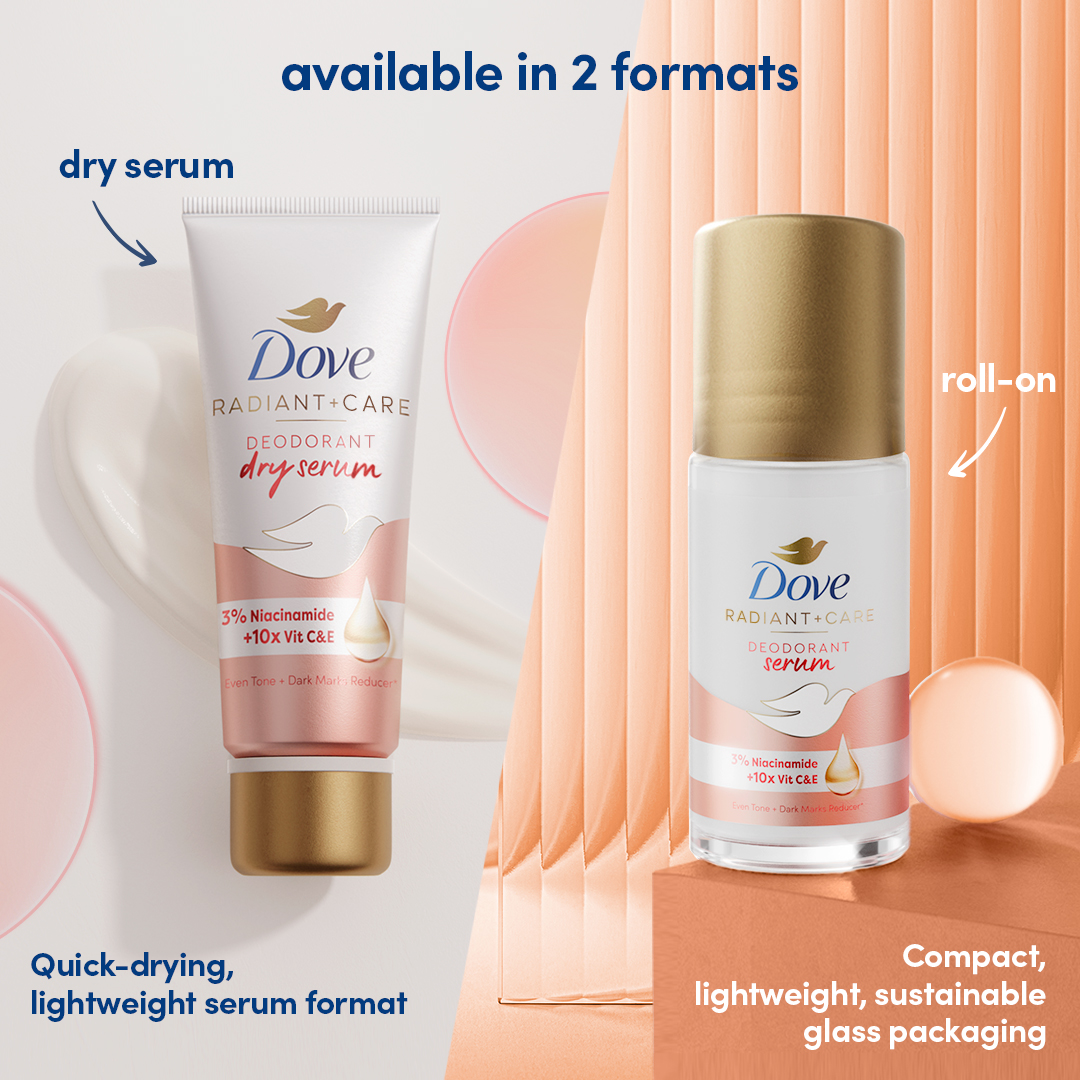 Dove Radiant + Care Deodorant Serum Roll On 3 Niacinamide 10x Vitamin