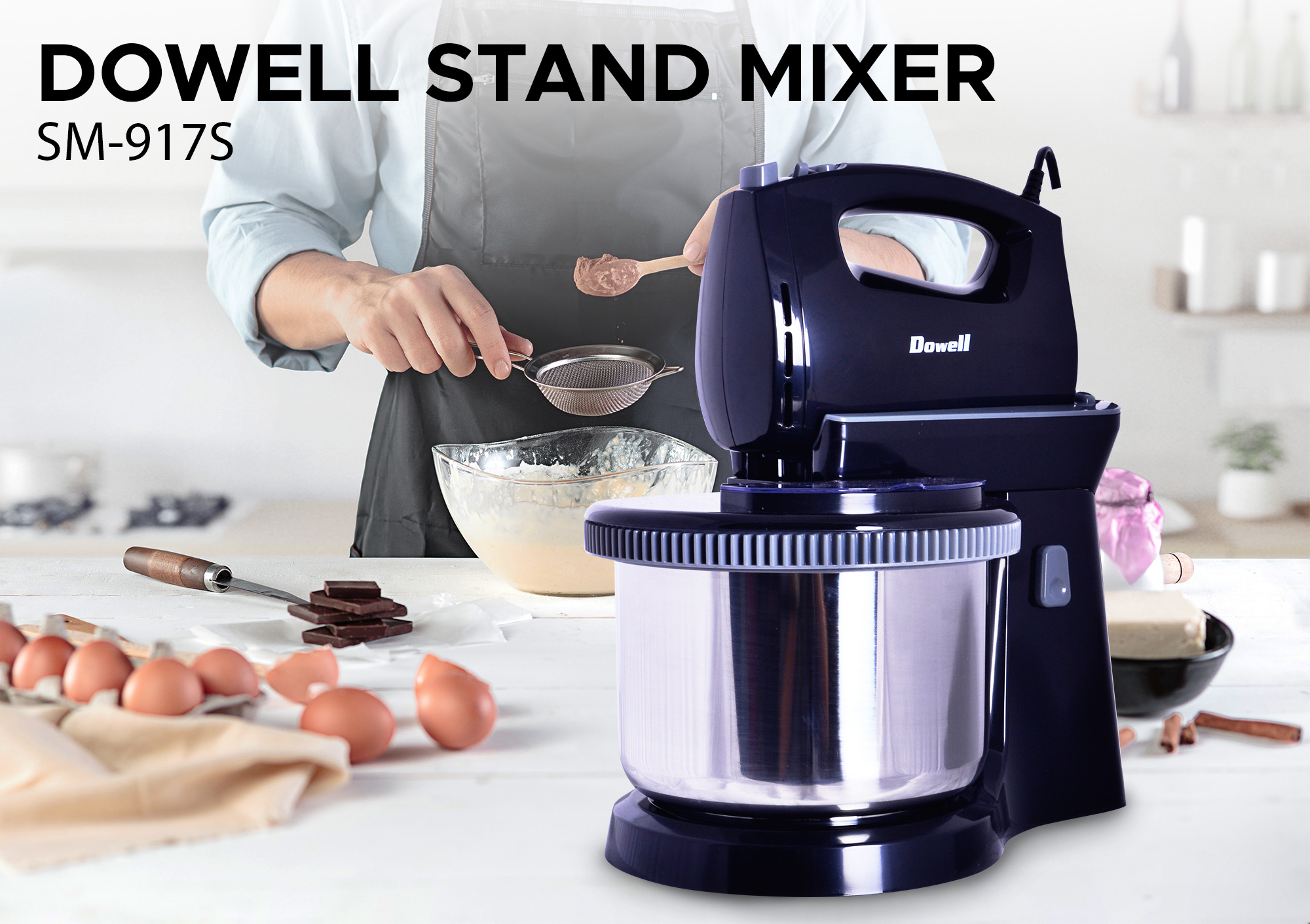 Dowell SM917S Hand Stand Mixer with Stainless Bowl (Black) Shopee Philippines