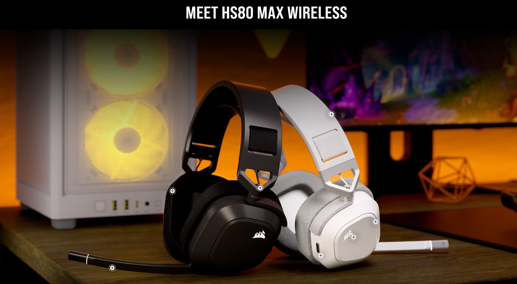 Corsair HS80 MAX Premium Wireless RGB Gaming Headset (Steel Grey ...