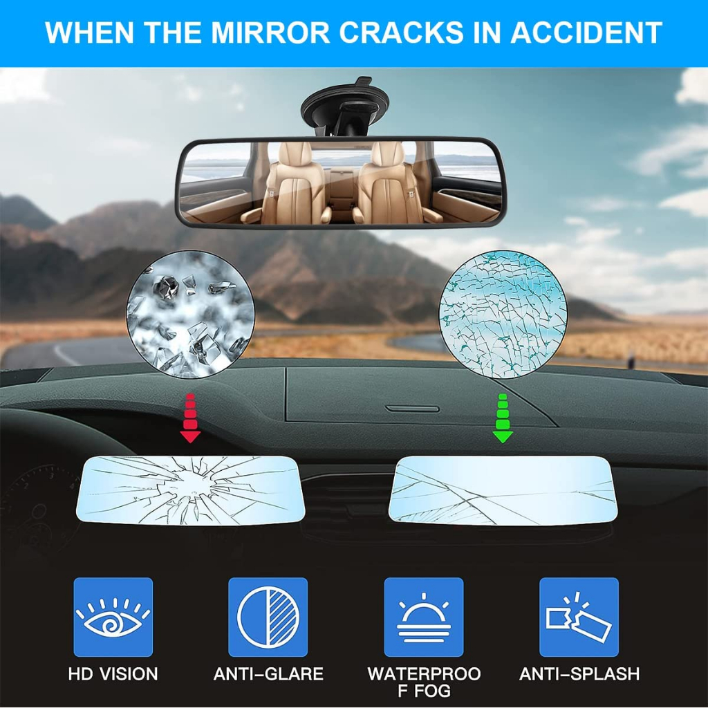 Universal Adjustable Wide Suction Rear View Mirror for Car Thickened ...