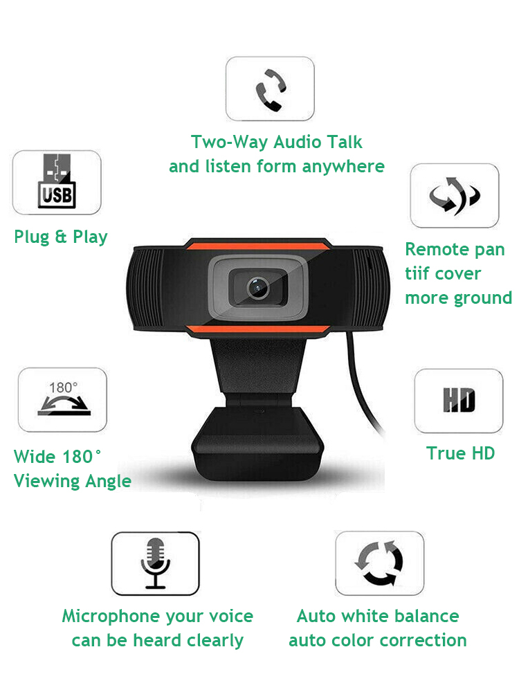 ICON USB Webcam Laptop Computer cam 2K/ 1080P/ 720P Wireless Full HD ...