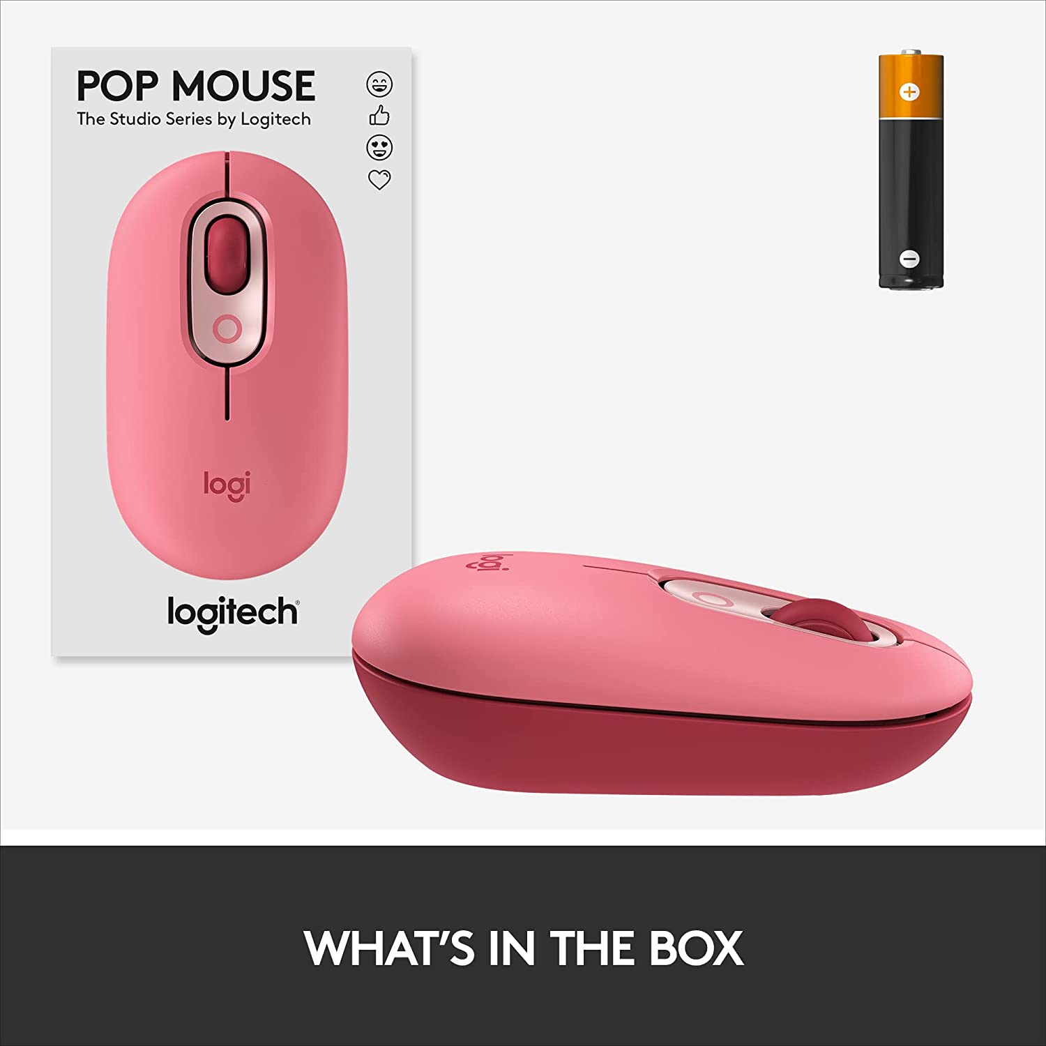Logitech POP Cute & Colorful Wireless Mouse with Custom Emoji Button ...