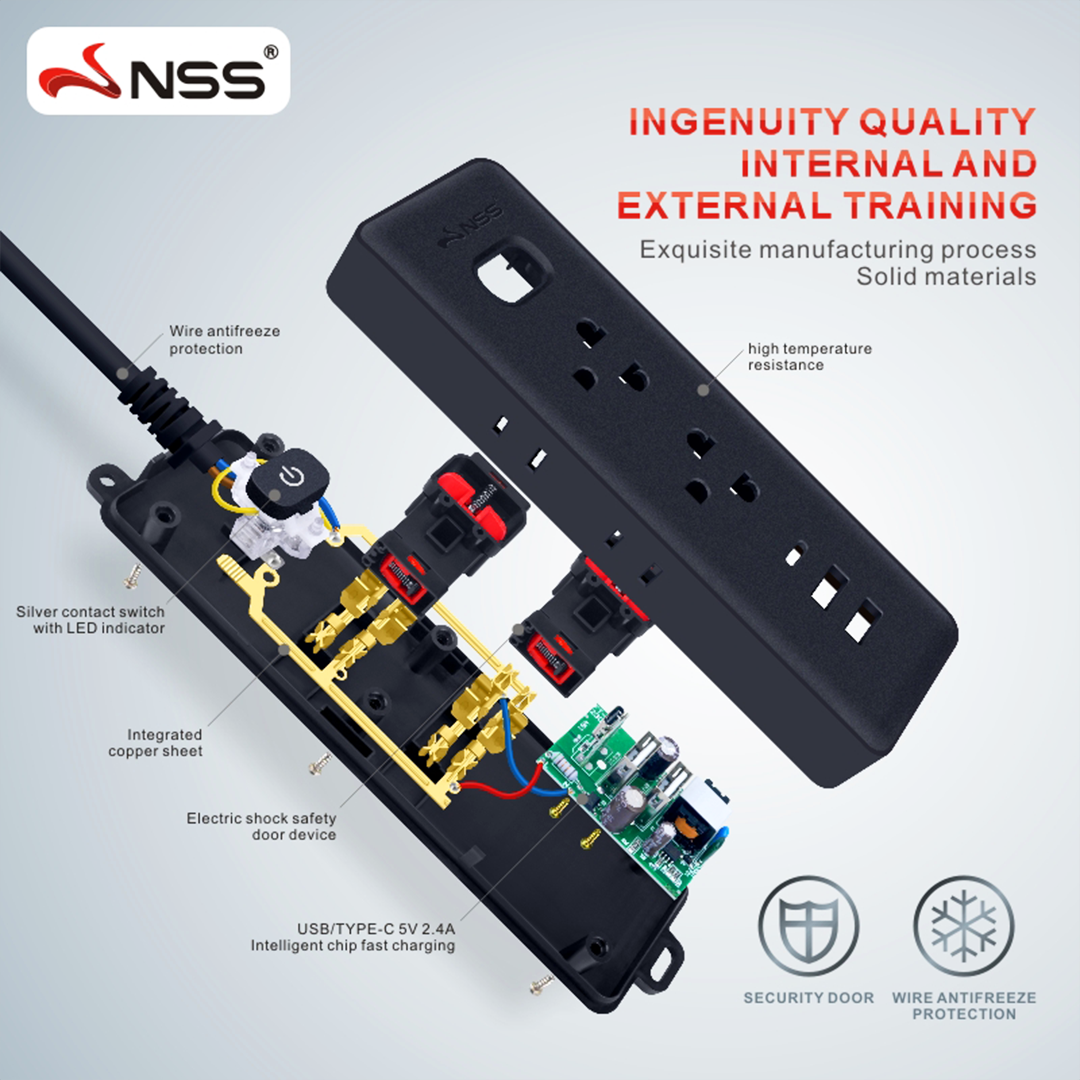 NSS 3 m extension cord power socket multifunctional expansion socket ...