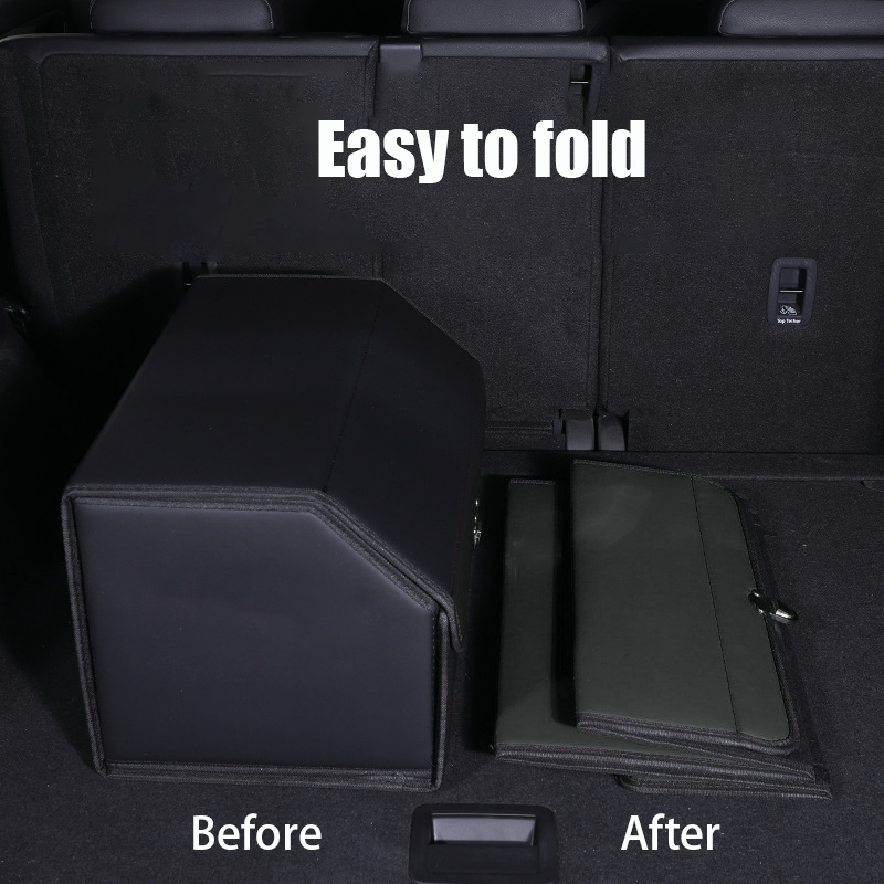 Car Trunk Boot Storage Box Storage Bag Vehicle Organizer PU Leather ...