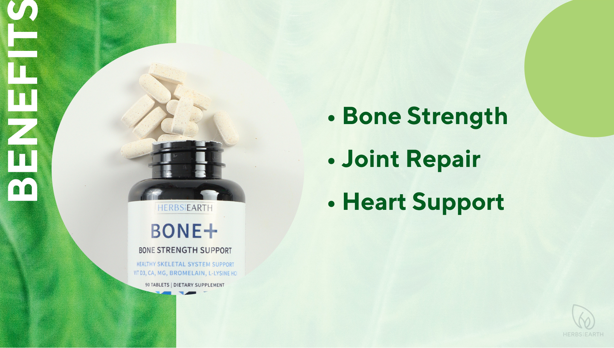 BONE+ Calcium Mag D3 Zinc Lysine K1 Bromelain Osteoporosis 90 tabs ...