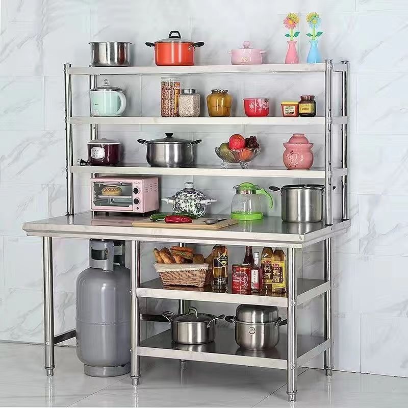 HOTBAO Gas Stove Stainless Steel Storage Rack 140cmx50cmx90cm Shelving ...