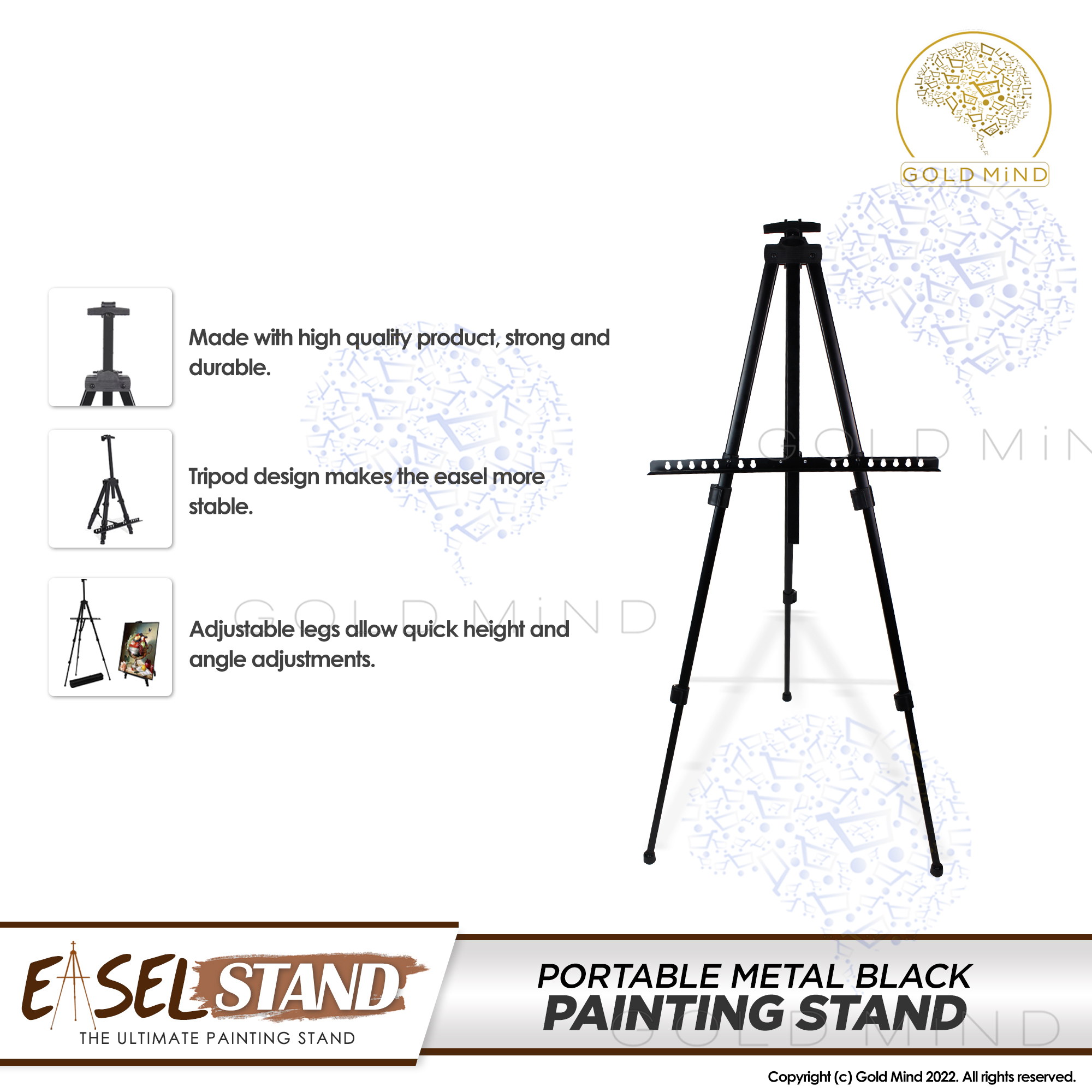 Metal & Wooden Easel Stand, Display Food Menu Art Painting Canvas Stand ...