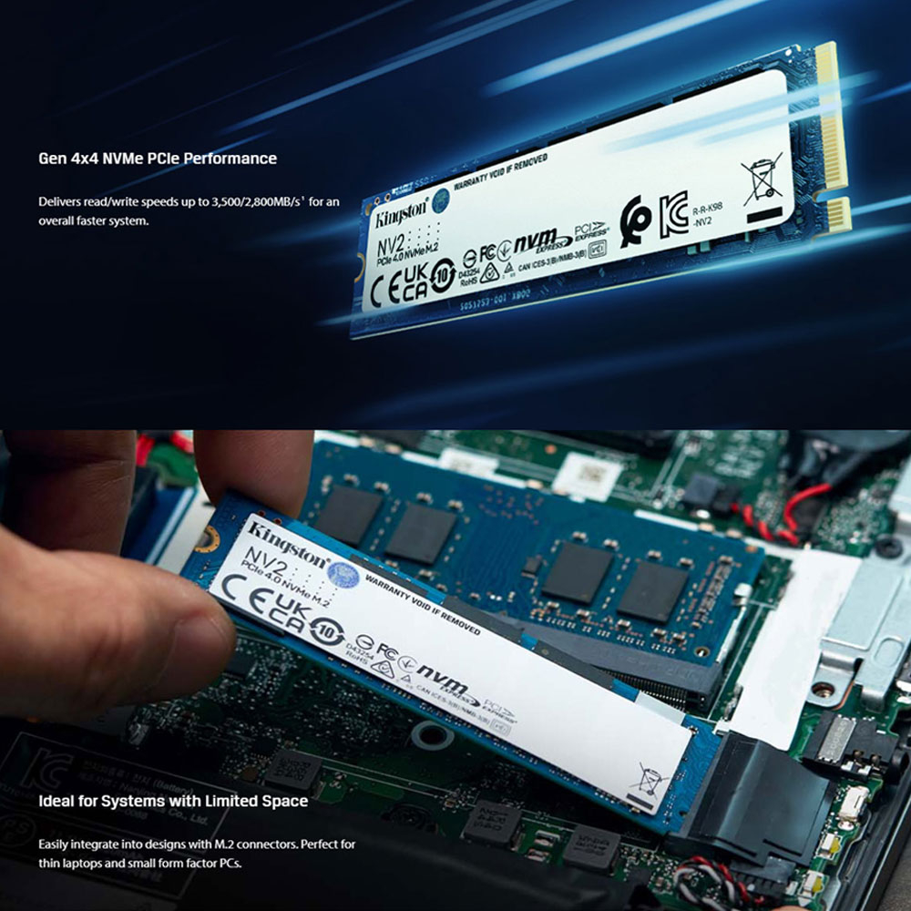 Kingston NV2 250GB/500GB/1TB PCIe 4.0 NVMe M.2 Internal Desktop and ...