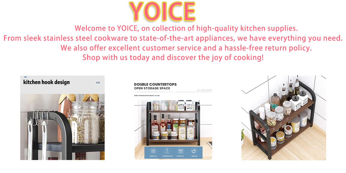 YOICE 2/3 Layer Spice Rack Kitchen Oil Salt Sauce Vinegar Condiments ...