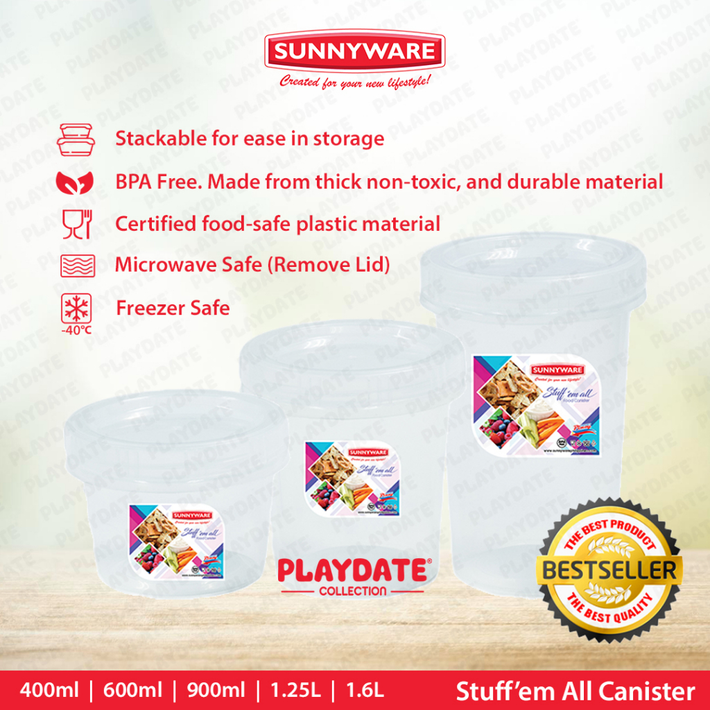 Sunnyware KlipTop Food Canister BPA Free Plastic Milktea Milk Powder ...