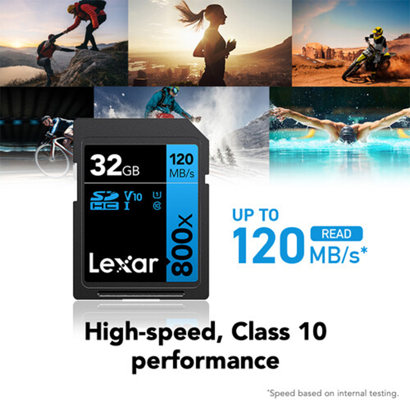 Lexar BLUE 800X SDHC / SDXC 32GB 64GB 128GB UHS-I Class 10 SD Card w ...