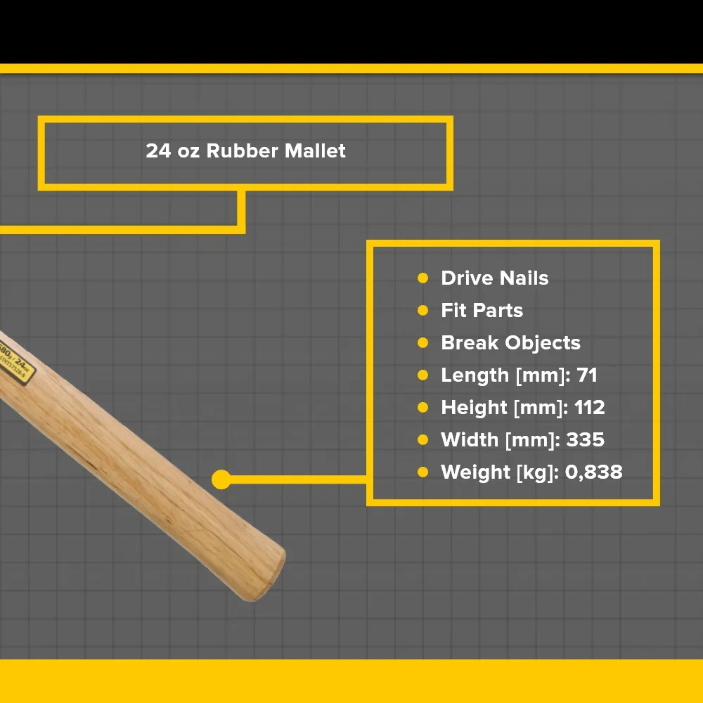 Stanley STHT57527-8 Rubber Mallet Hammer 450GM – Buysupplies.in - View #7